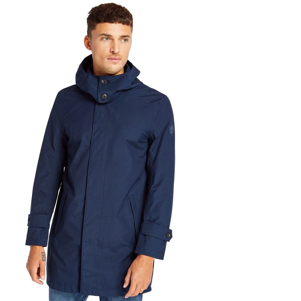 Chaquetas Timberland Argentina Hombre - Doubletop Mountain Waterproof Raincoat - Azul Marino - WEHBO